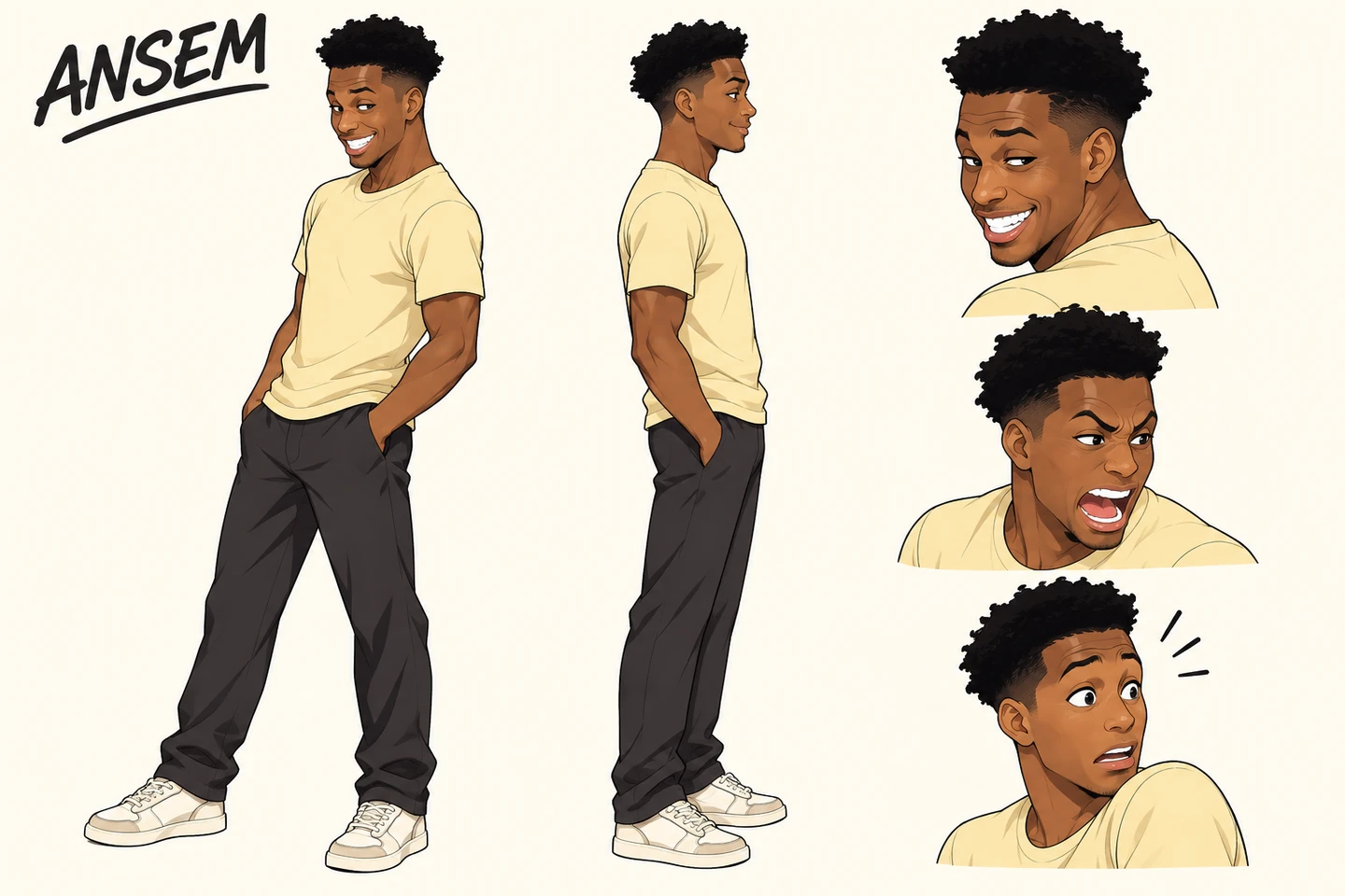 ANSEM full character artwork with poses and expressions