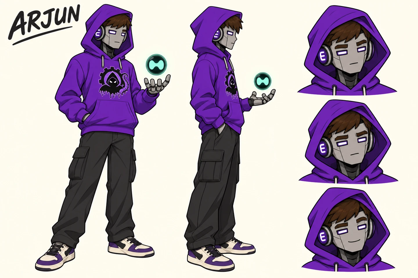 ARJUN full character artwork with poses and expressions