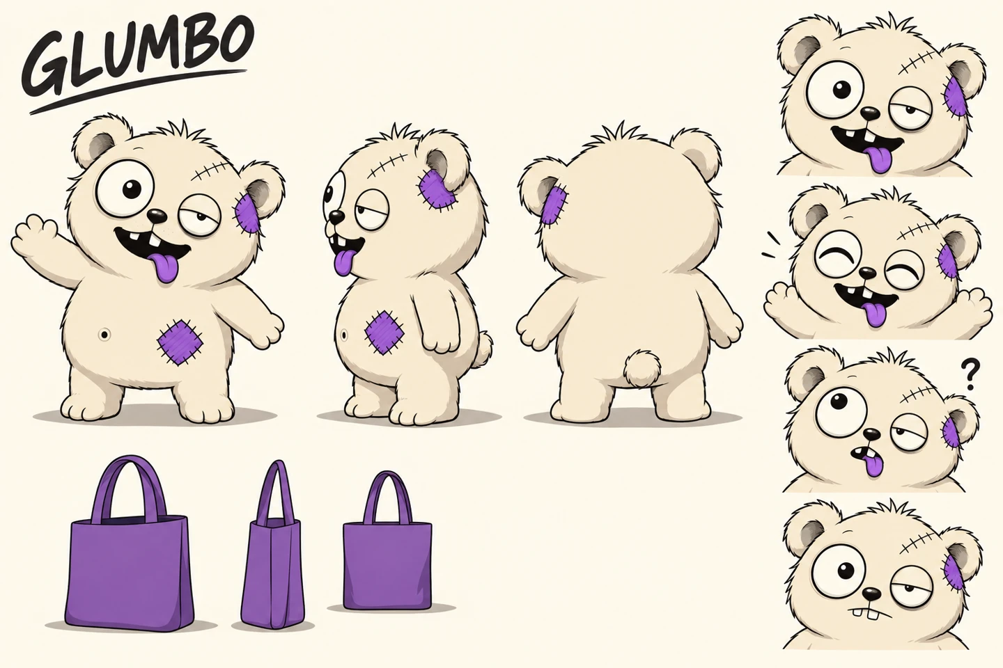 GLUMBO full character artwork with poses and expressions