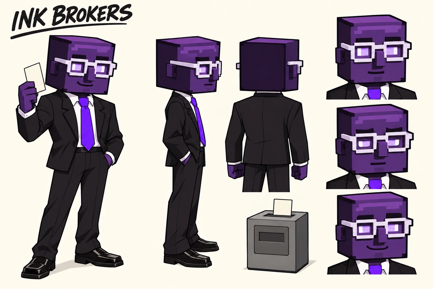INK BROKERS full character artwork with poses and expressions