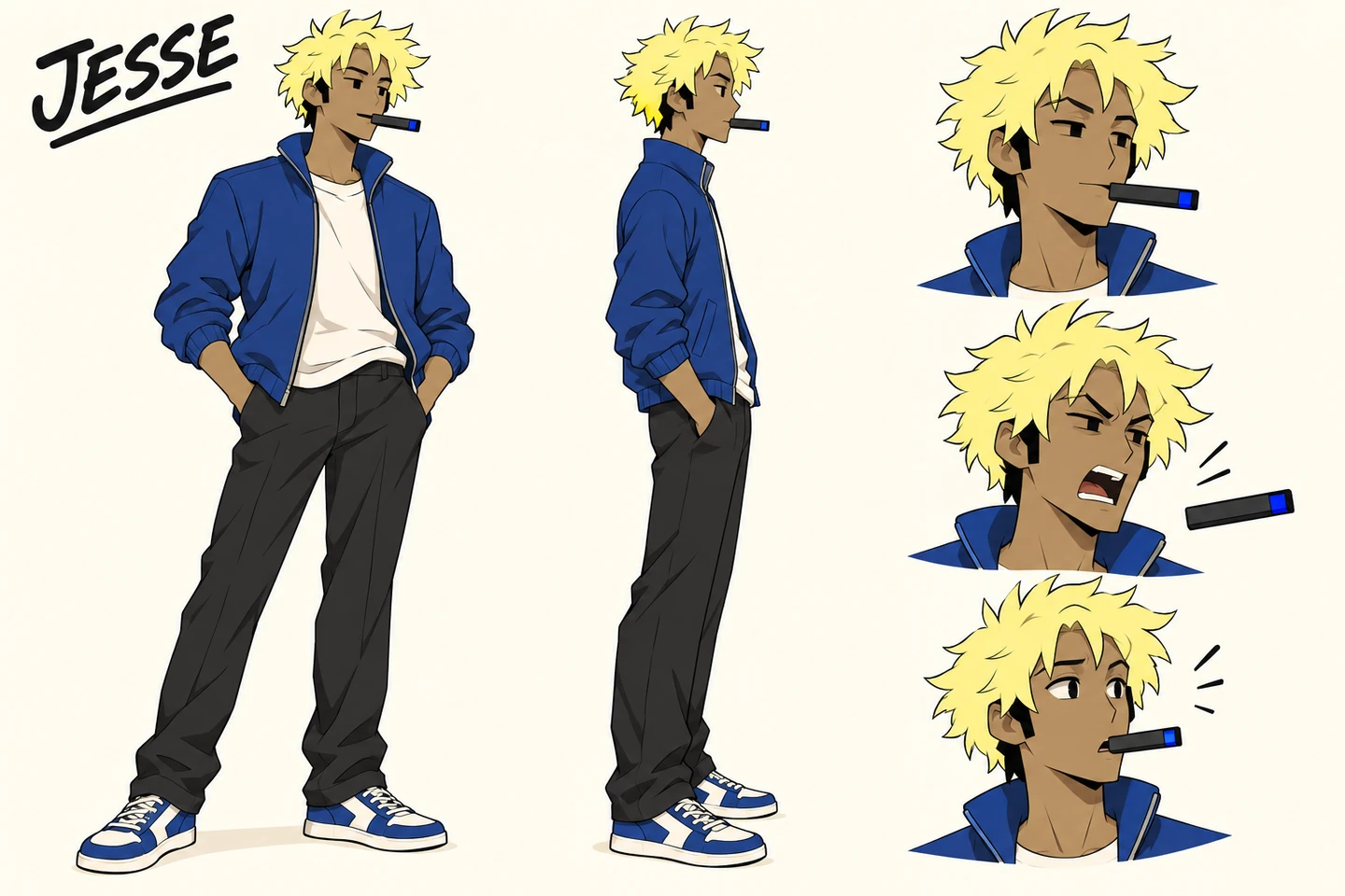 JESSE full character artwork with poses and expressions