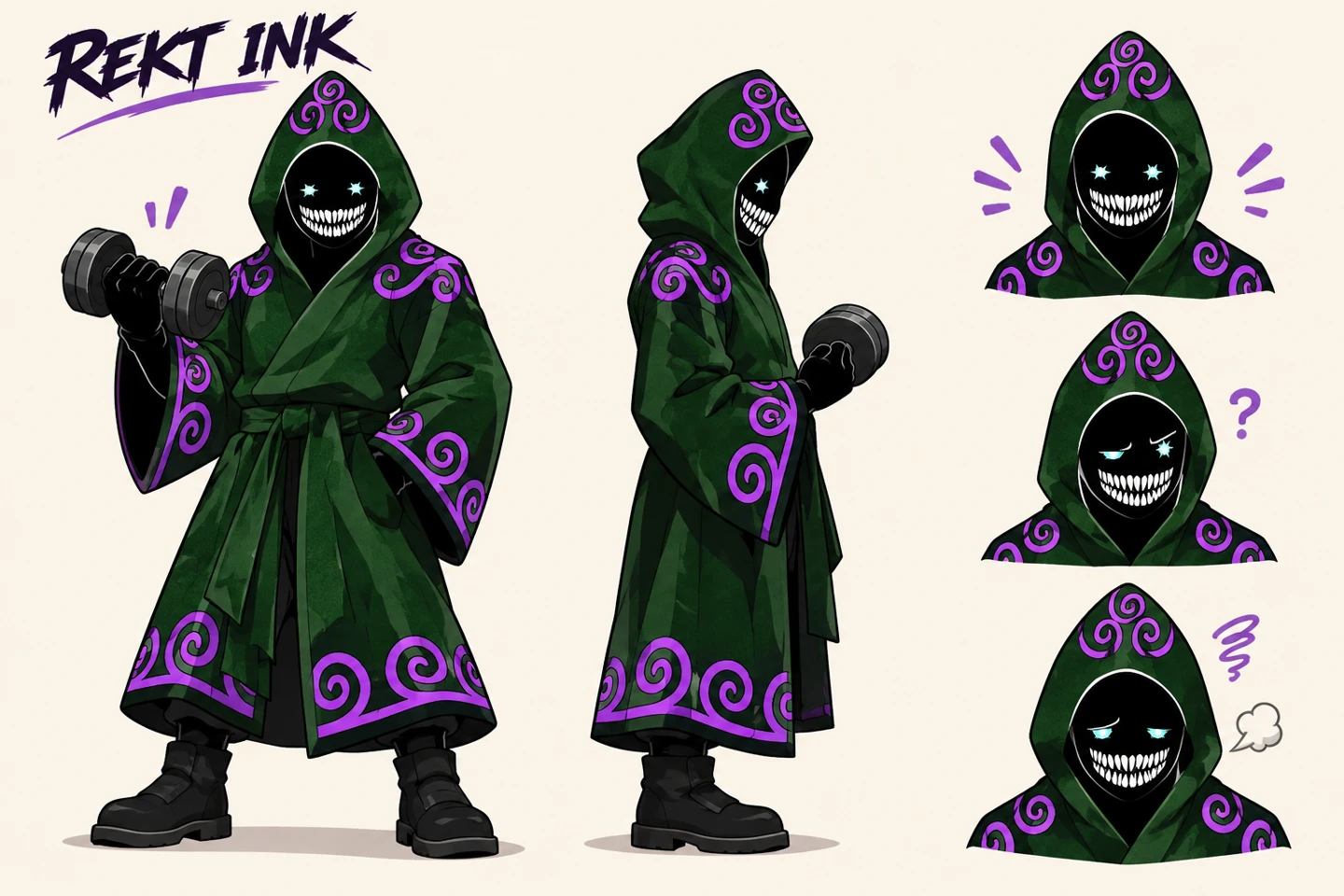REKT INK full character artwork with poses and expressions