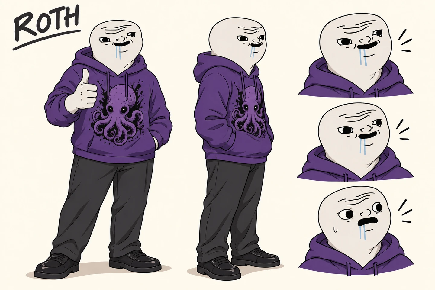 ROTH full character artwork with poses and expressions