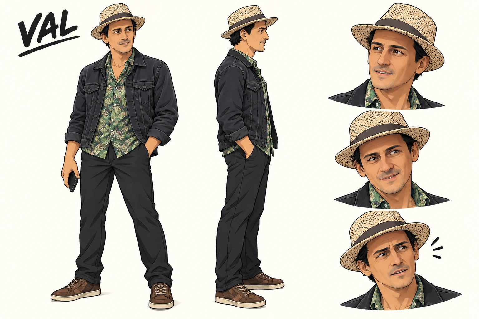 VAL full character artwork with poses and expressions