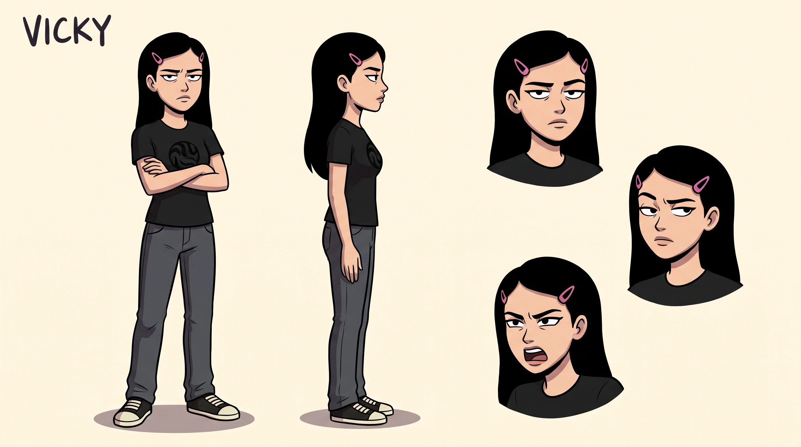 VICKY full character artwork with poses and expressions