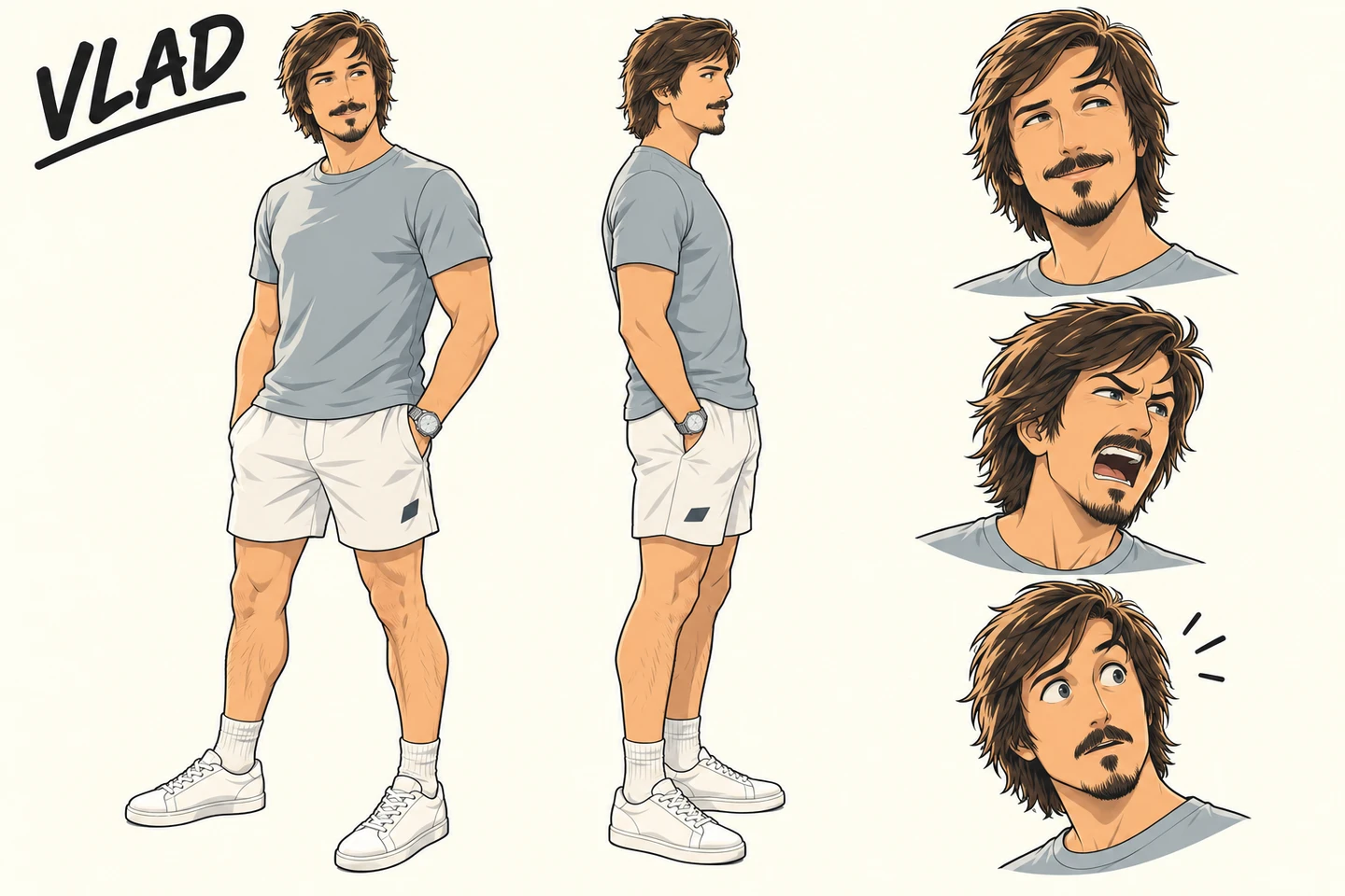 VLAD full character artwork with poses and expressions
