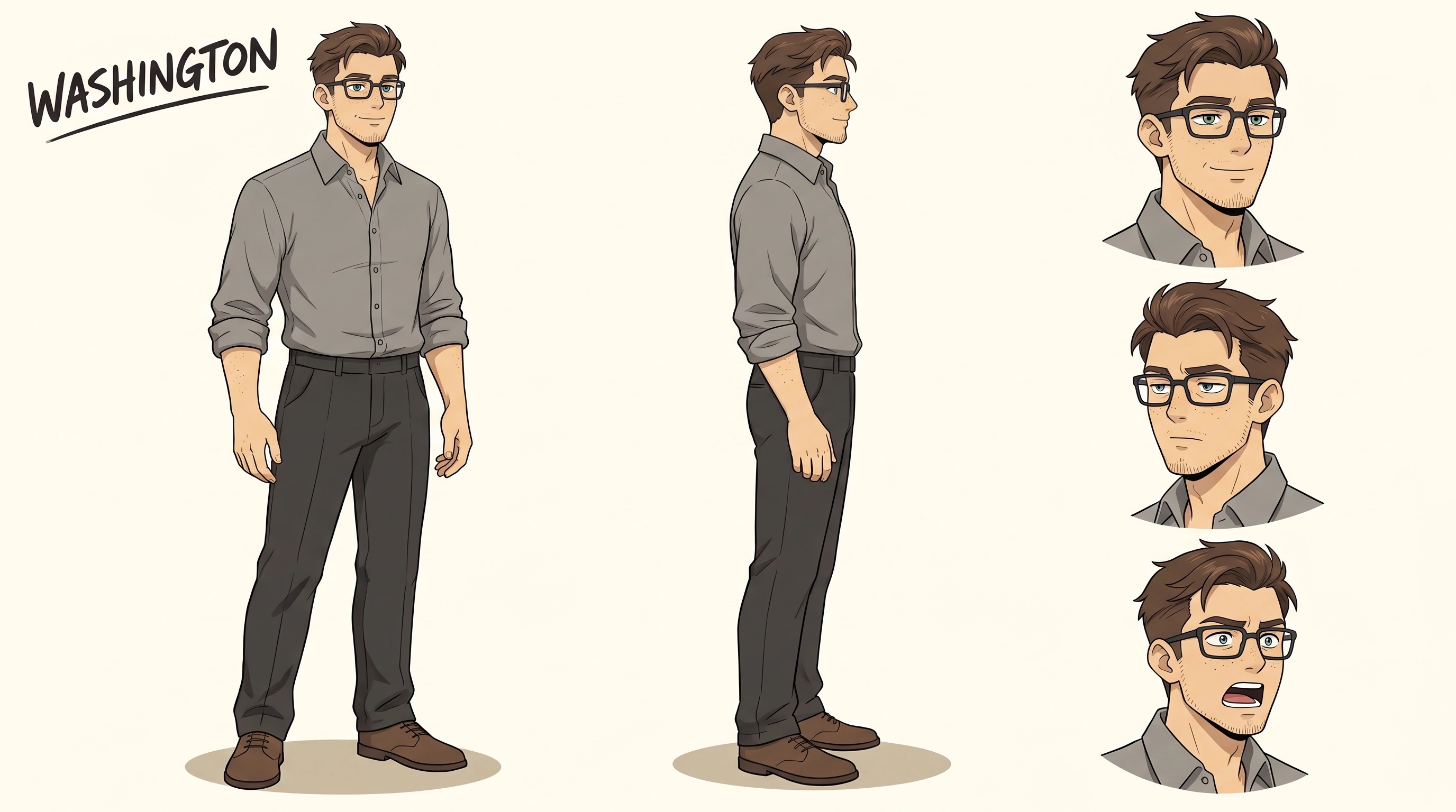WASHINGTON SANCHEZ full character artwork with poses and expressions